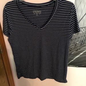 blue striped t-shirt